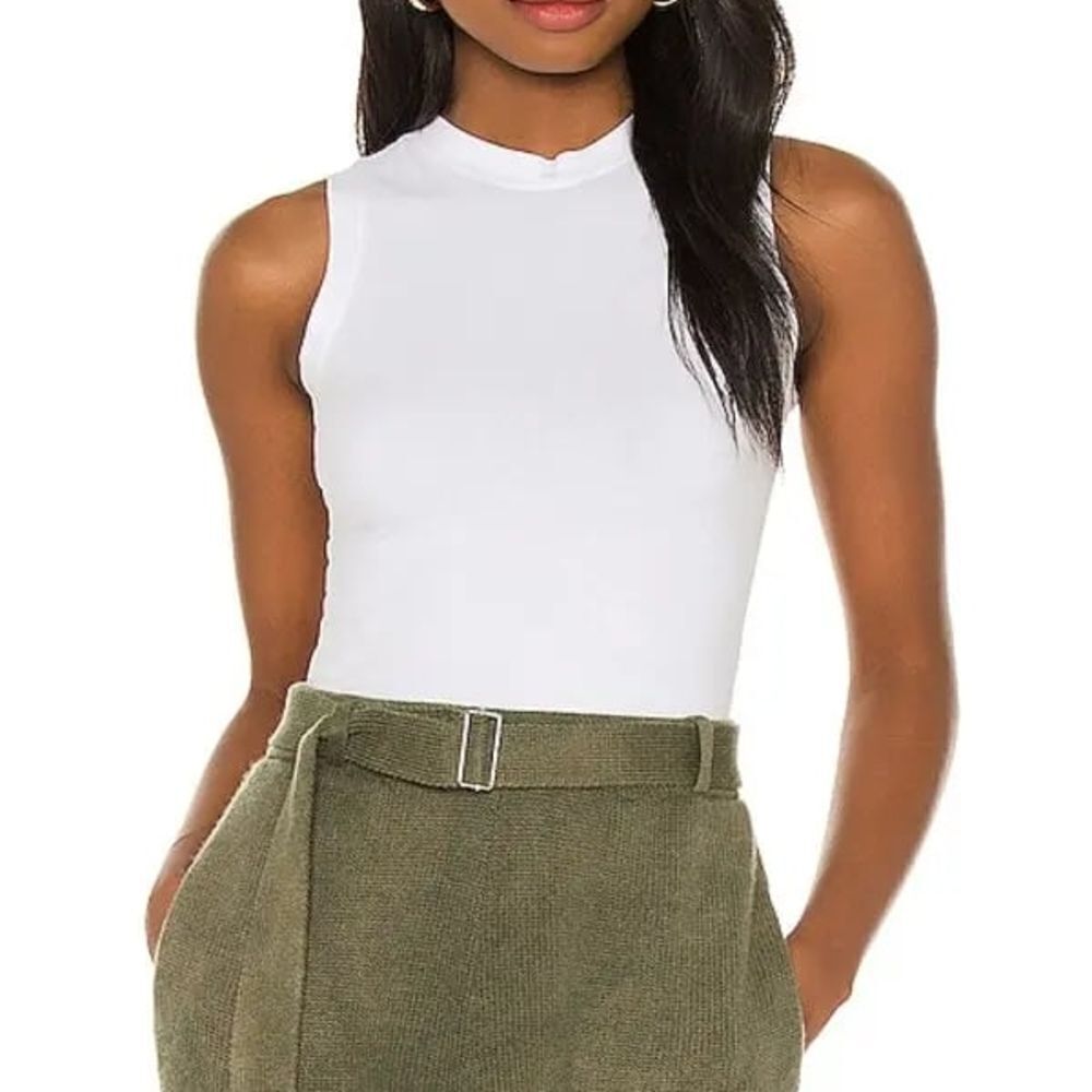 Cotton Citizen White Sleeveless Brisbane Tank Bodysuit L NWT